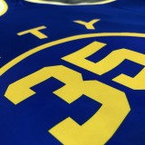 NBA Men Season 2021 Golden State Warriors the City Blue #35 DURANT Jersey High Quality Name and Number Print