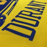 NBA New Season Men Golden State Warriors the City Yellow #35 DURANT Jersey High Quality Name and Number Print