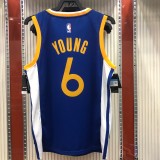 NBA Men Golden State Warriors Blue #6 YOUNG Jersey High Quality Name and Number Print