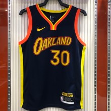 NBA Men Season 2021 Golden State Warriors #30 CURRY Black City Jersey High Quality Name and Number Print