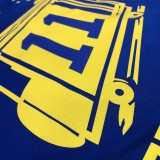 NBA Men Season 2021 Golden State Warriors the City Blue #11 THOMPSON Jersey High Quality Name and Number Print