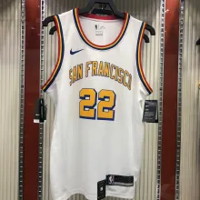 NBA Men Golden State Warriors New Model Retro White #22 WIGGINS Jersey High Quality Name and Number Print