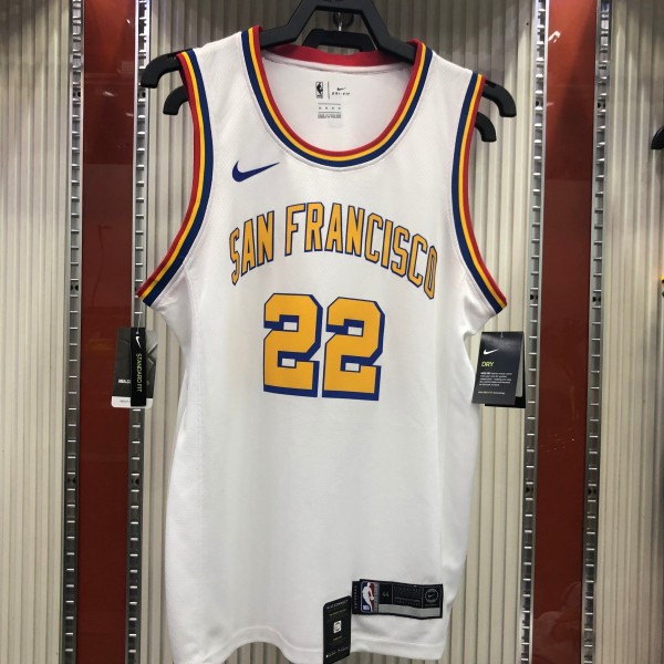 NBA Men Golden State Warriors New Model Retro White #22 WIGGINS Jersey High Quality Name and Number Print