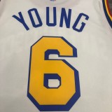 NBA Men Golden State Warriors New Model Retro White #6 YOUNG Jersey High Quality Name and Number Print