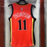 NBA Men Season 2021 Golden State Warriors Up-and-coming Star Orange #11 THOMPSON Jersey High Quality Name and Number Print