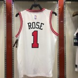 NBA Men Chicago Bulls White #1 ROSE Jersey High Quality Name and Number Print