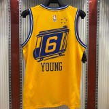 NBA New Season Men Golden State Warriors the City Yellow #6 YOUNG Jersey High Quality Name and Number Print