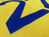 NBA Season 2021 Men Golden State Warriors ##22 WIGGINS Yellow Jersey wih Jordan Logo High Quality Name and Number Print