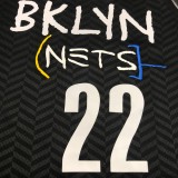 NBA Men Season 2021 Brooklyn Nets Black City #22 LEVRET Jersey High Quality Name and Number Print