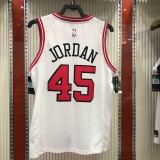 NBA Men Chicago Bulls White #45 JORDAN Jersey High Quality Name and Number Print