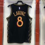 NBA Men Season 2021 Chicago Bulls Black #8 LAVINE Jersey High Quality Name and Number Print