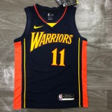 NBA Men Season 2021 Golden State Warriors Up-and-coming Star Dark Blue #11 THOMPSON Jersey High Quality Name and Number Print