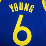 NBA Men Golden State Warriors Blue #6 YOUNG Jersey High Quality Name and Number Print