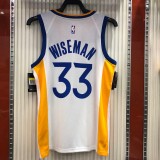 NBA Men Golden State Warriors White #33 WISEMAN Jersey High Quality Name and Number Print