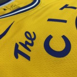 NBA New Season Men Golden State Warriors the City Yellow #35 DURANT Jersey High Quality Name and Number Print
