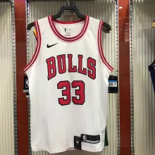 NBA Men Chicago Bulls White #33 PIPPEN Jersey High Quality Name and Number Print