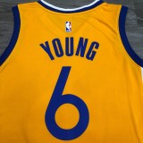 NBA Season 2021 Men Golden State Warriors #6 YOUNG Yellow Jersey wih Jordan Logo High Quality Name and Number Print