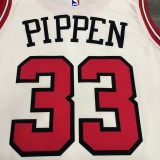 NBA Men Chicago Bulls White #33 PIPPEN Jersey High Quality Name and Number Print