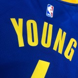 NBA Men Golden State Warriors Blue #6 YOUNG Jersey High Quality Name and Number Print