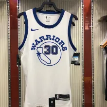 NBA Men Golden State Warriors Retro White #30 CURRY Jersey High Quality Name and Number Print