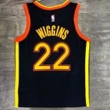 NBA Men Season 2021 Golden State Warriors #22 WIGGINS Black City Jersey High Quality Name and Number Print
