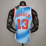 NBA Men Season 2021 Brooklyn Nets Blue Retro #13 HARDEN Jersey High Quality Name and Number Print