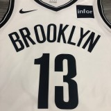 NBA Men New Brooklyn Nets White #13 HARDEN Jersey High Quality Name and Number Print