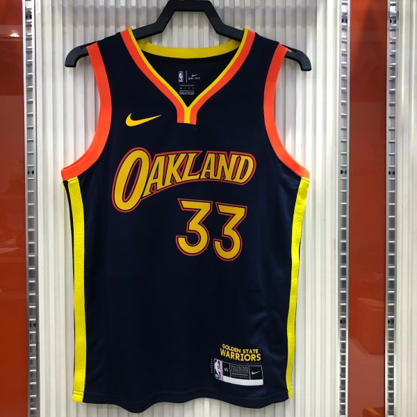 NBA Men Season 2021 Golden State Warriors #33 WISEMAN Black City Jersey High Quality Name and Number Print