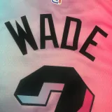NBA Men  Season 2021 Miami Heat City Gradient color #3 WADE Jersey High Quality Name and Number Print