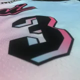 NBA Men  Season 2021 Miami Heat City Gradient color #3 WADE Jersey High Quality Name and Number Print