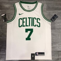 NBA Boston Celtics Retro White with Green Name #7 BROWN Jersey High Quality Name and Number Print