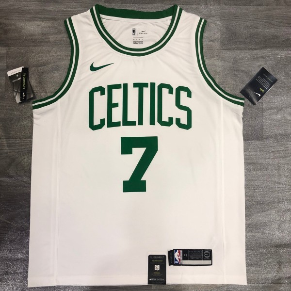 NBA Boston Celtics Retro White with Green Name #7 BROWN Jersey High Quality Name and Number Print