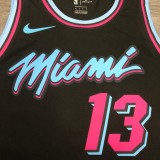 NBA Men Miami Heat Black City #13 ADEBAYO Jersey High Quality Name and Number Print
