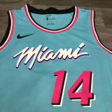 NBA Men Miami Heat Blue City #14 HERRO Jersey High Quality Name and Number Print