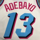 NBA Men Miami Heat White City #13 ADEBAYO Jersey High Quality Name and Number Print