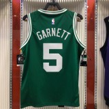 NBA Boston Celtics Green with White Name #5 GARNETT Jersey High Quality Name and Number Print