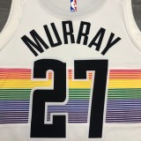 NBA Men Denver Nuggets White City #27 MURRAY Jersey High Quality Name and Number Print