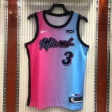 NBA Men  Season 2021 Miami Heat City Gradient color #3 WADE Jersey High Quality Name and Number Print