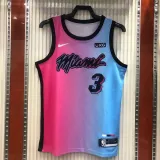 NBA Men  Season 2021 Miami Heat City Gradient color #3 WADE Jersey High Quality Name and Number Print