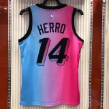 NBA Men  Season 2021 Miami Heat City Gradient color #14 HERRO Jersey High Quality Name and Number Print