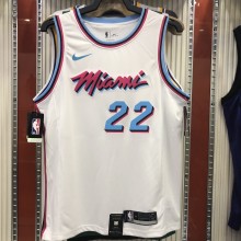 NBA Men Miami Heat White City #22 BUTLER Jersey High Quality Name and Number Print
