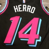 NBA Men Miami Heat Black City #14 HERRO Jersey High Quality Name and Number Print