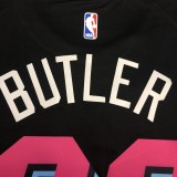 NBA Men Miami Heat Black City #22 BUTLER Jersey High Quality Name and Number Print