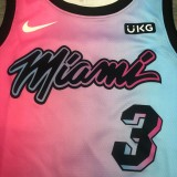 NBA Men  Season 2021 Miami Heat City Gradient color #3 WADE Jersey High Quality Name and Number Print