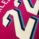 NBA Men Miami Heat Pink City #22 BUTLER Jersey High Quality Name and Number Print