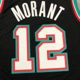 NBA Men Season 2021 Memphis Grizzlies Black Retro #12 MORANT Jersey High Quality Name and Number Print