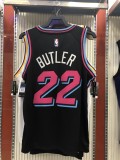 NBA Men Miami Heat Black City #22 BUTLER Jersey High Quality Name and Number Print