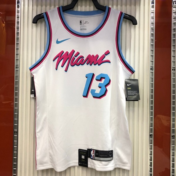 NBA Men Miami Heat White City #13 ADEBAYO Jersey High Quality Name and Number Print