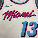 NBA Men Miami Heat White City #13 ADEBAYO Jersey High Quality Name and Number Print