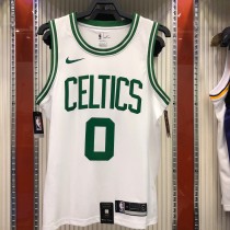 NBA Boston Celtics Retro White with Green Name #0 TATUM Jersey High Quality Name and Number Print